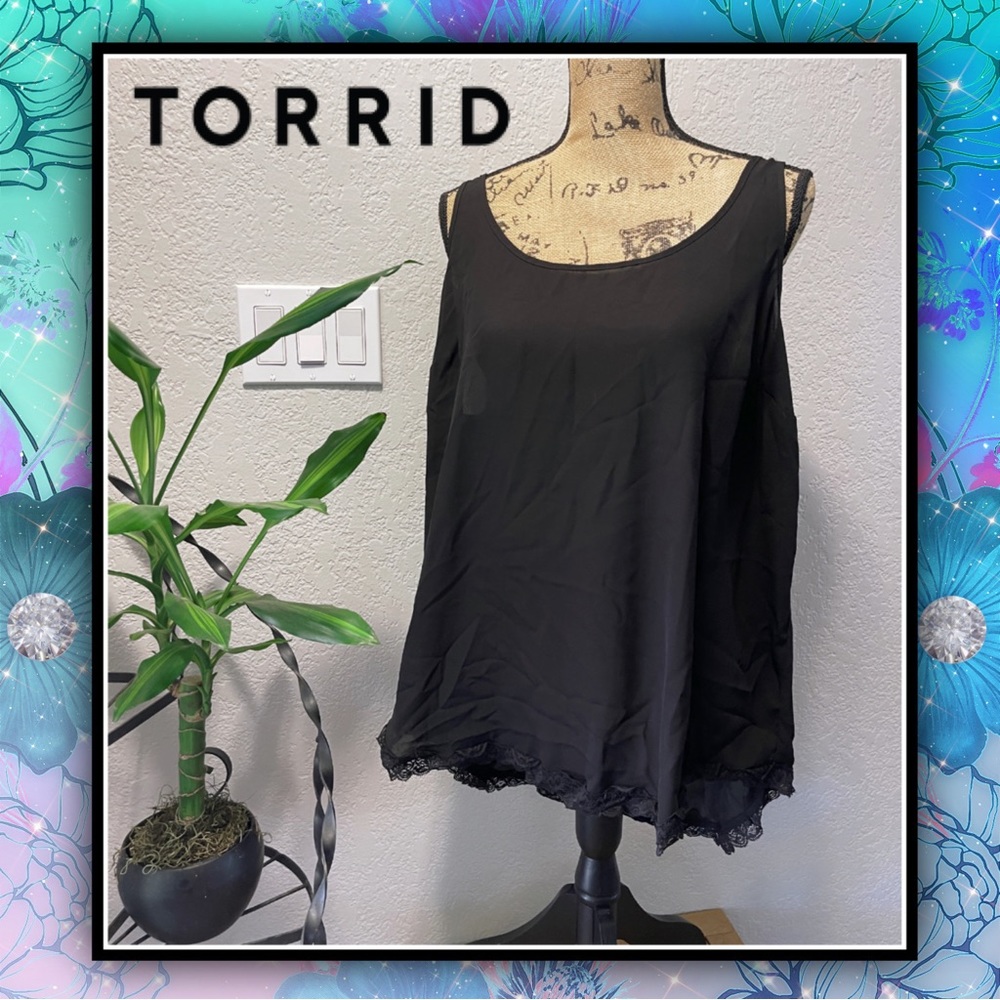 TORRID Chiffon Lace Trimmed Tank